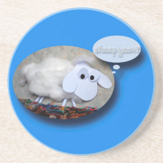 羊の年？年中国の〔占星術の〕十二宮図砂岩コースター コースター