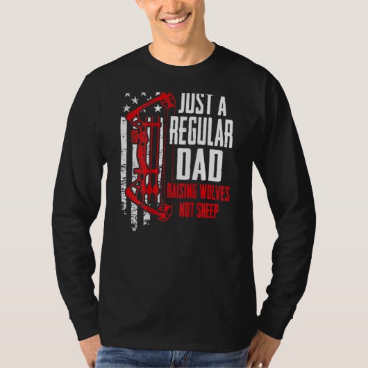 羊の弓ではなく狼を育てる規則的なパパ Tシャツ (正面)