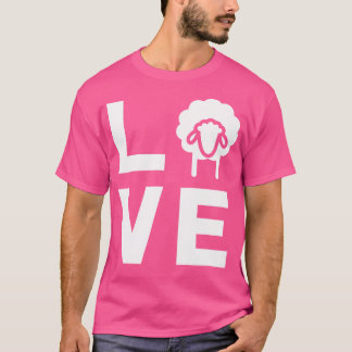 羊の恋人と愛おもしろいの囁き Tシャツ