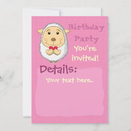 羊の招待ピンク 招待状