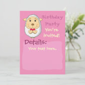 羊の招待状ピンク 招待状 (スタンド正面)