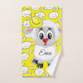 羊の日黄色の雲の手バスルームのタオルのセット バスタオルセット (ハンドタオル)