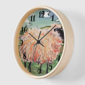 羊の時計 – "ウーリーワン"正方形の壁時計 壁時計 (傾斜)