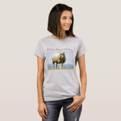 羊の服を着た女性の狼Tシャツ Tシャツ (正面フル)