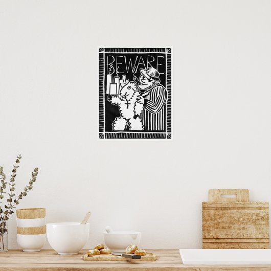 羊の服を着た資本家に用心せよ抗議 ポスター (キッチン)