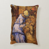 羊の毛刈り（ミレー作）ヴィンセント・ヴァン・ゴッホ アクセントクッション (裏面(縦))