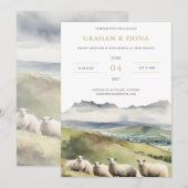 羊の水彩招待状 招待状 (正面/裏面)