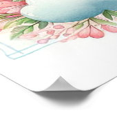 羊の熱気球の女の子 ポスター (角)