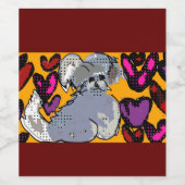 羊の犬のハート2トーンのコーヒーマグ木箱Si ワインラベル (シングルラベル)