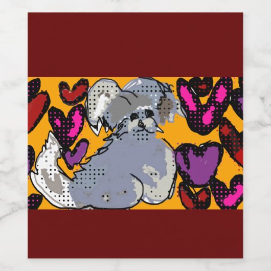 羊の犬のハート2トーンのコーヒーマグ木箱Si ワインラベル (シングルラベル)