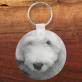 羊の犬の写真キーチェーン キーホルダー (正面)
