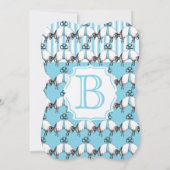 羊の男の赤ちゃんかわいい子羊パターンシャワー 招待状 (裏面)