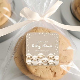 羊の男女兼用赤ちゃんシャワー スクエアシール