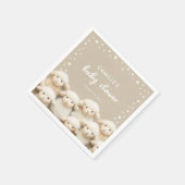 羊の男女兼用赤ちゃんシャワー スタンダードカクテルナプキン (角)