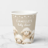 羊の男女兼用赤ちゃんシャワー 紙コップ (裏面)