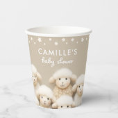 羊の男女兼用赤ちゃんシャワー 紙コップ (正面)