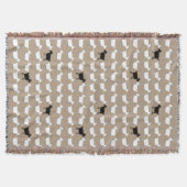 羊の白と黒い羊のおもしろいの投げ スローブランケット (正面)