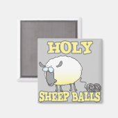 羊の糸を解くおもしろい神聖なヒツジの玉 マグネット (正面/裏面)