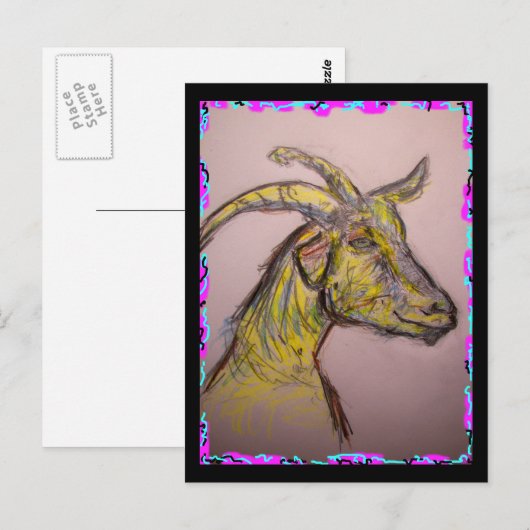 羊の絵 ポストカード (正面/裏面)