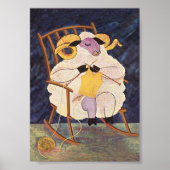 羊の編み物セーターヴィンテージ動物ポスター ポスター (正面)