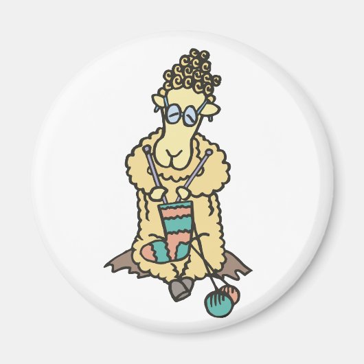 羊の編み物 マグネット (正面)