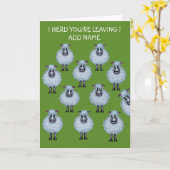 羊の群れが去る カード (黄色い花)