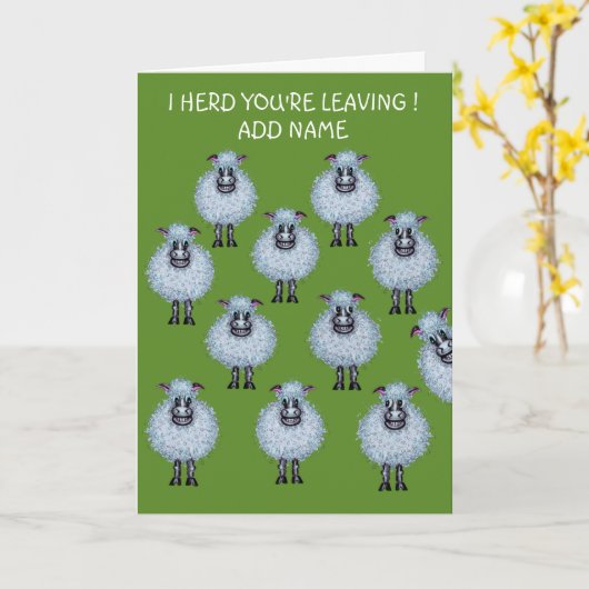 羊の群れが去る カード (黄色い花)