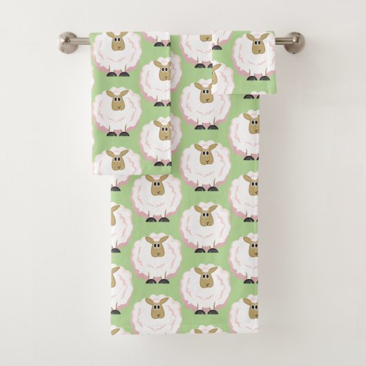 羊の群れの漫画 バスタオルセット (インサイチュ)