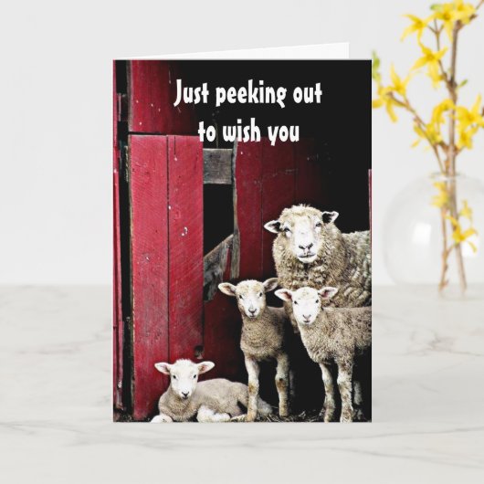 「羊の群れ」とお祈りします。 カード (黄色い花)