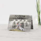 羊の群れ 赤ちゃん羊 感謝カード (正面)