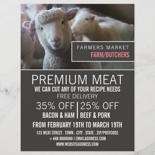 羊の肖像、農家と肉屋の広告 チラシ (正面)