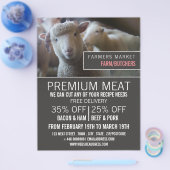 羊の肖像、農家と肉屋の広告 チラシ (シングル)