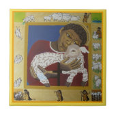 羊の良い羊飼いイエス失った様 タイル (正面)