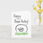 羊の誕生日カード(空白の内部) カード (黄色い花)