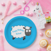 羊の誕生日パーティーかわいい漫画の子供 ペーパープレート (パーティー)