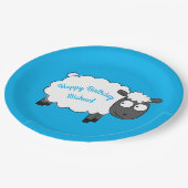 羊の誕生日パーティーかわいい漫画の子供 ペーパープレート (アングル)