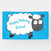 羊の誕生日パーティーかわいい漫画の子供 横断幕 (横)