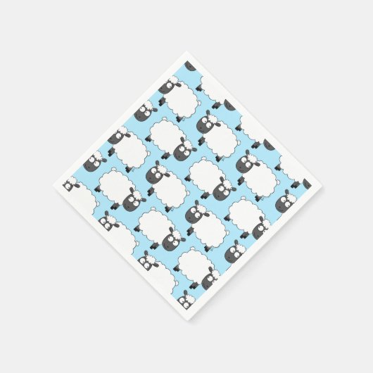 羊の誕生日パーティーかわいい漫画ナプキン スタンダードカクテルナプキン (角)