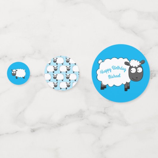 羊の誕生日パーティーかわいい漫画 コンフェッティ (正面)