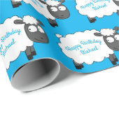 羊の誕生日パーティーかわいい漫画 ラッピングペーパー (ロールコーナー)