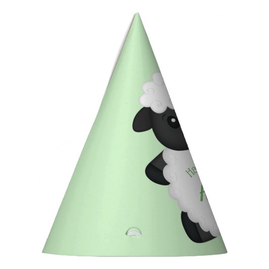 羊の誕生日パーティーグリーン パーティーハット (左)