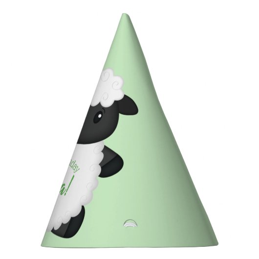 羊の誕生日パーティーグリーン パーティーハット (右)