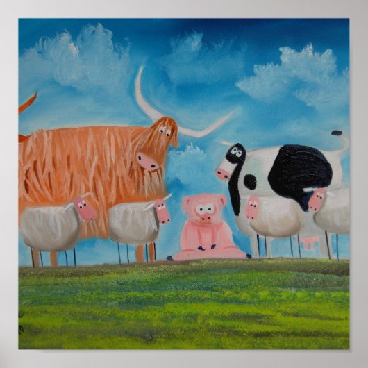 羊の豚の高地の牛 ポスター (正面)