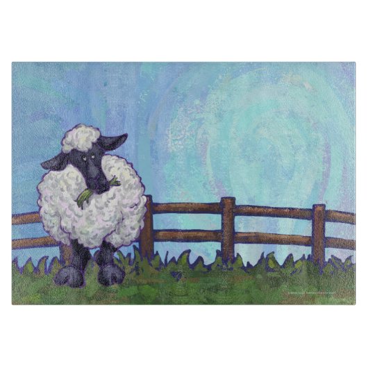 羊の贈り物とアクセサリー カッティングボード (正面)