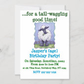 羊の贈り物とアクセサリー マグネット招待状 (正面)