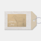 羊の贈り物ラベル / 編み物ラベル ギフトタグ (正面(横))