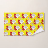 羊の赤いハート子猫バスルームのタオルセット バスタオルセット (ハンドタオル)