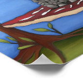 羊の赤ちゃんがきのこに乗ってる ポスター (角)