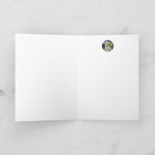 羊の赤ちゃんと春の水仙の水彩画 カード (内部)