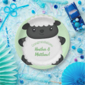 羊の赤ちゃんシャワーグリーン ペーパープレート (パーティー)